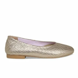 Sole Bliss Luna: Metallic Weave Leather^ Flats