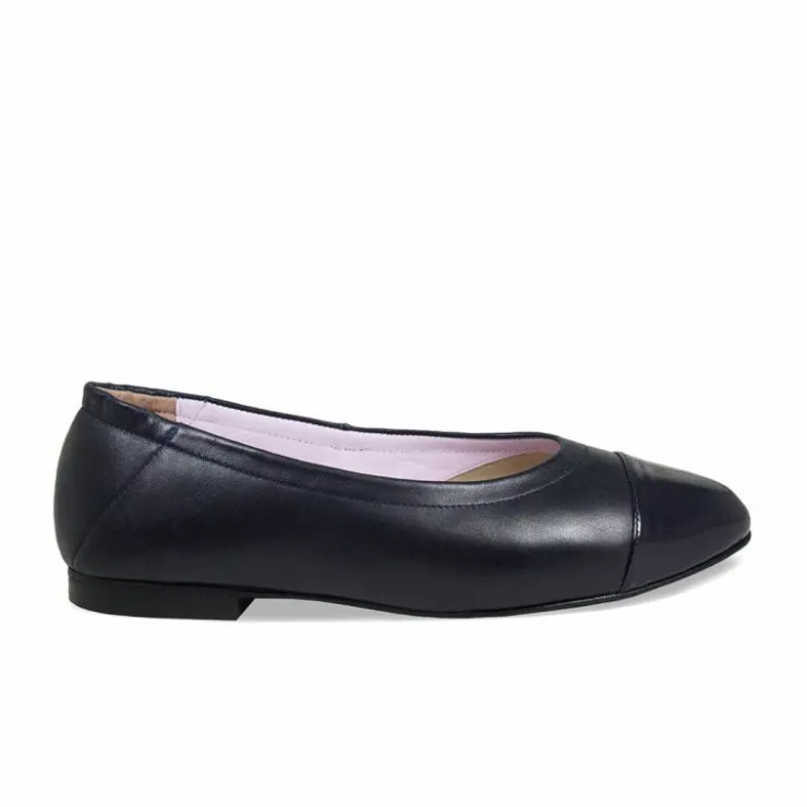 Sole Bliss Luna: Navy Leather & Patent^ Flats