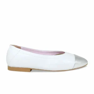 Sole Bliss Luna: White & Silver Leather^ Flats