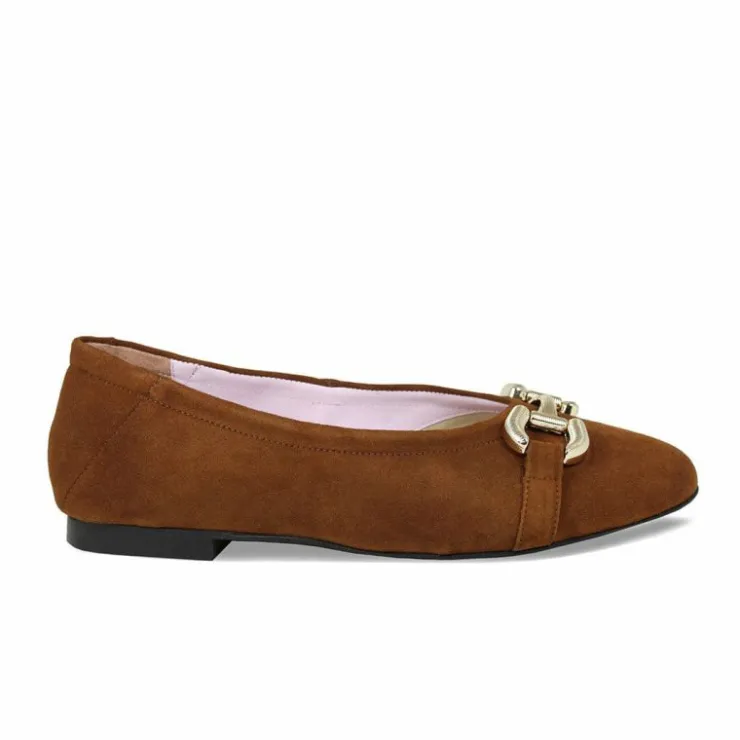 Sole Bliss Lydia: Chestnut Suede^ Flats