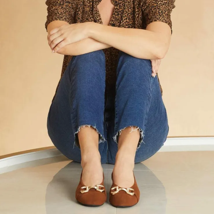 Sole Bliss Lydia: Chestnut Suede^ Flats