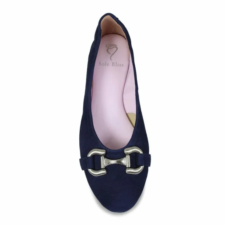Sole Bliss Lydia: Navy Suede^ Flats
