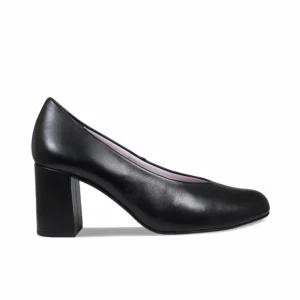 Sole Bliss Mia: Black Leather^ Heels