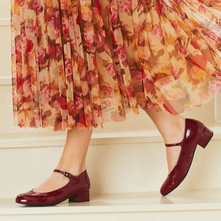 Sole Bliss Nancy: Burgundy Leather^ Heels | Flats
