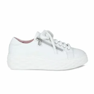 Sole Bliss Palazzo: White Leather^ Flats | Sneakers