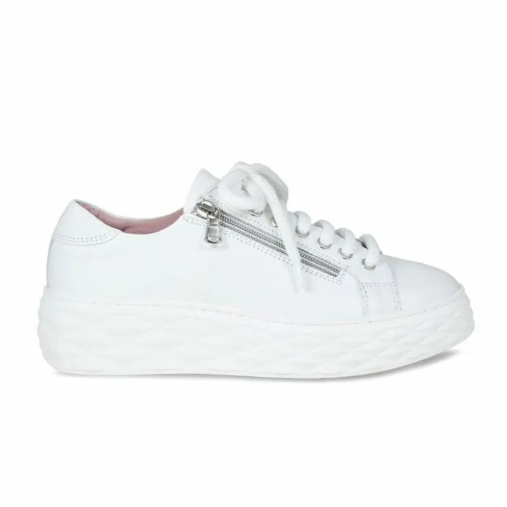 Sole Bliss Palazzo: White Leather^ Flats | Sneakers