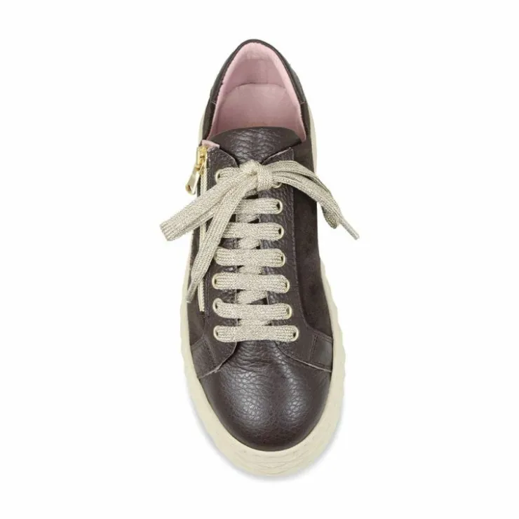 Sole Bliss Petra Star: Chocolate Leather & Glitter^ Flats | Sneakers
