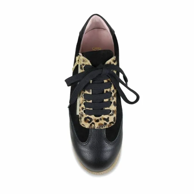 Sole Bliss Pixie: Black Suede & Luxe Leopard^ Flats | Sneakers