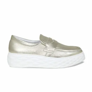 Sole Bliss Prince: Gold Leather^ Loafers