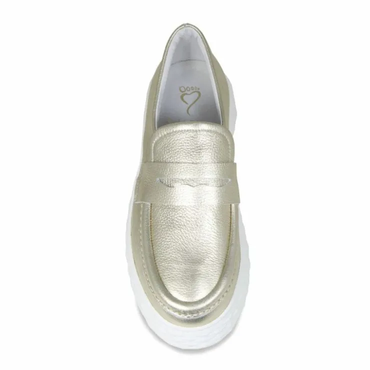 Sole Bliss Prince: Gold Leather^ Loafers