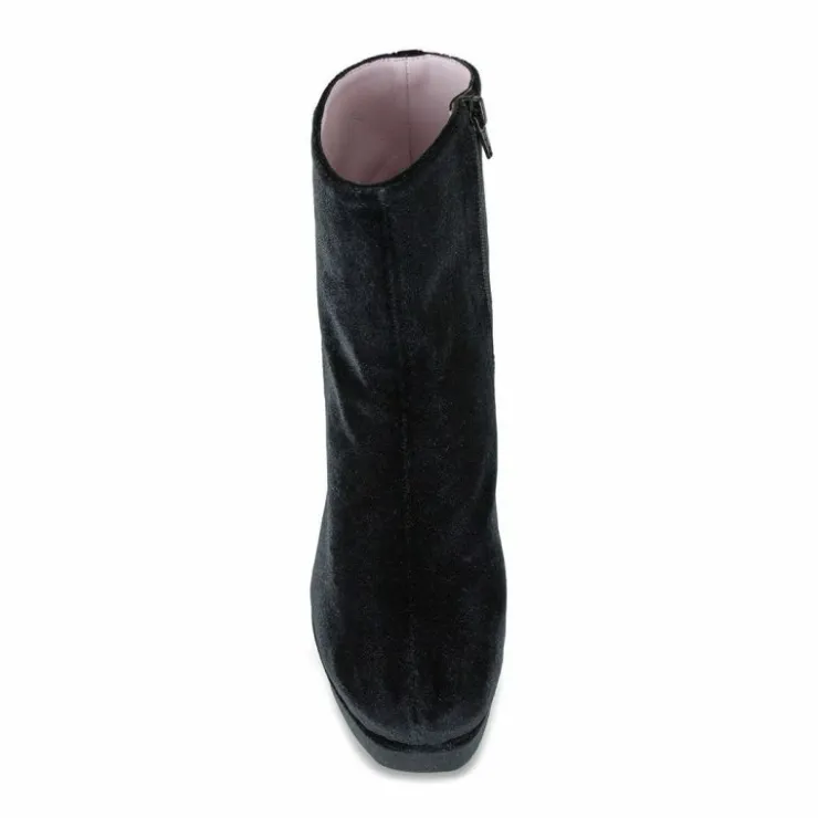 Sole Bliss Ronda: Black Luxe Velvet^ Heels | Boots