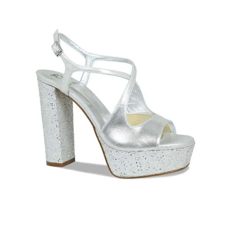 Sole Bliss Royalty: Silver Suede & Glitter^ Heels | Sandals