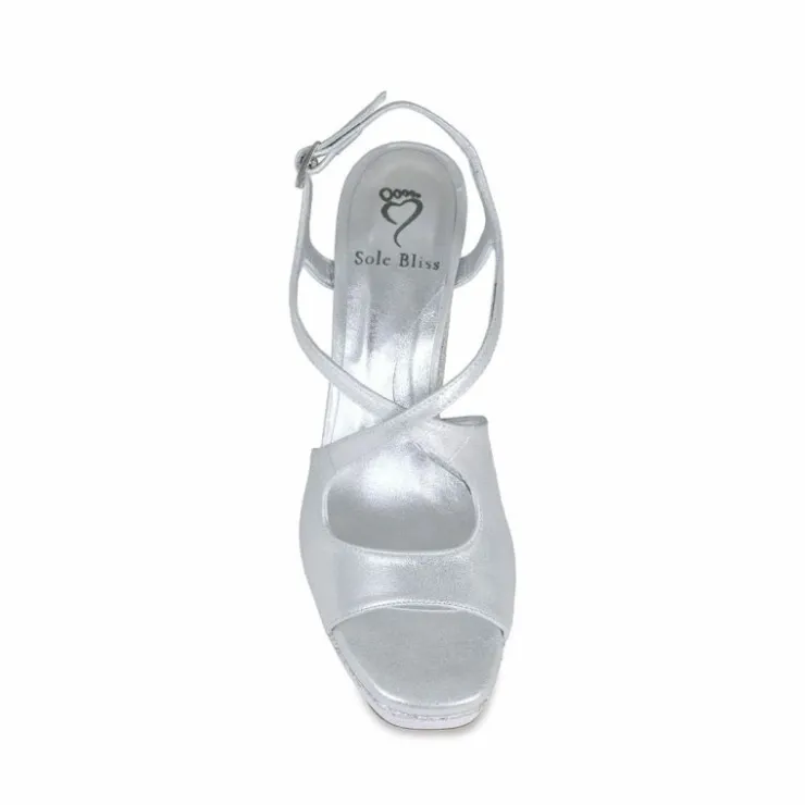 Sole Bliss Royalty: Silver Suede & Glitter^ Heels | Sandals