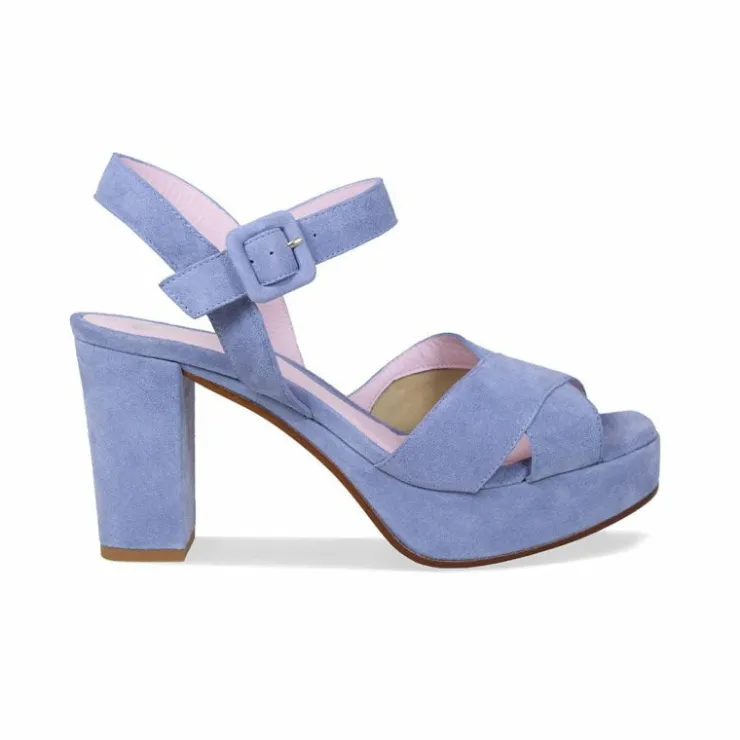 Sole Bliss Ruby: Sky Blue Suede^ Heels | Sandals