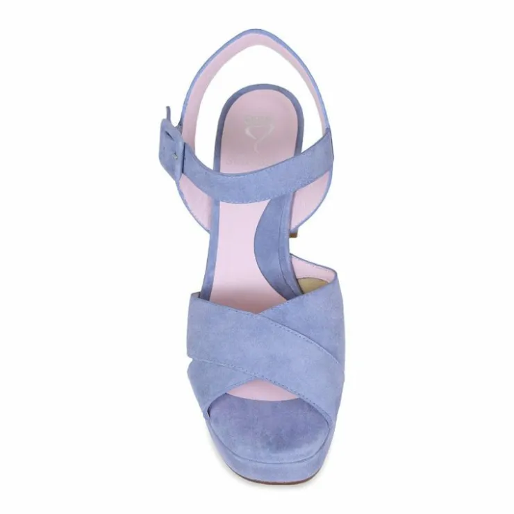 Sole Bliss Ruby: Sky Blue Suede^ Heels | Sandals