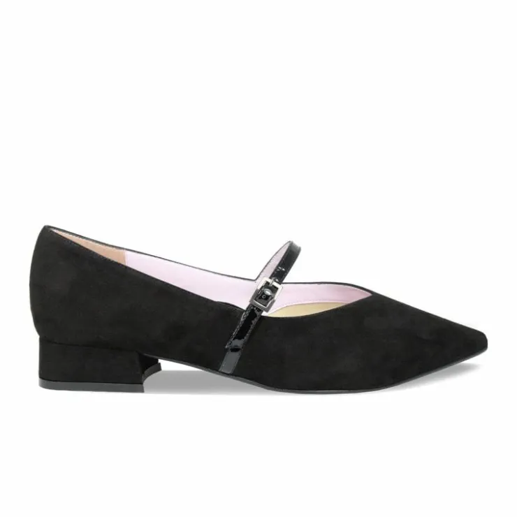 Sole Bliss Savannah: Black Suede & Patent^ Flats