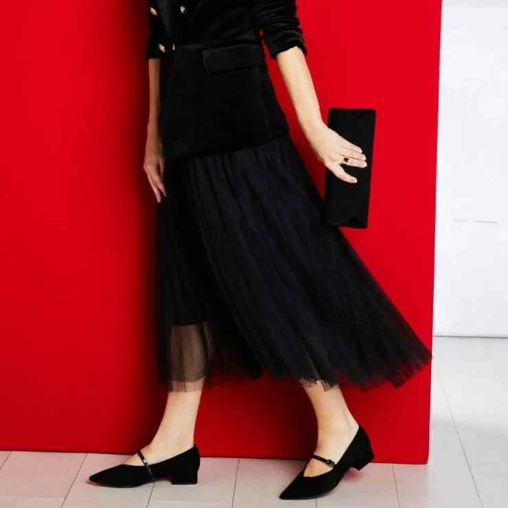 Sole Bliss Savannah: Black Suede & Patent^ Flats