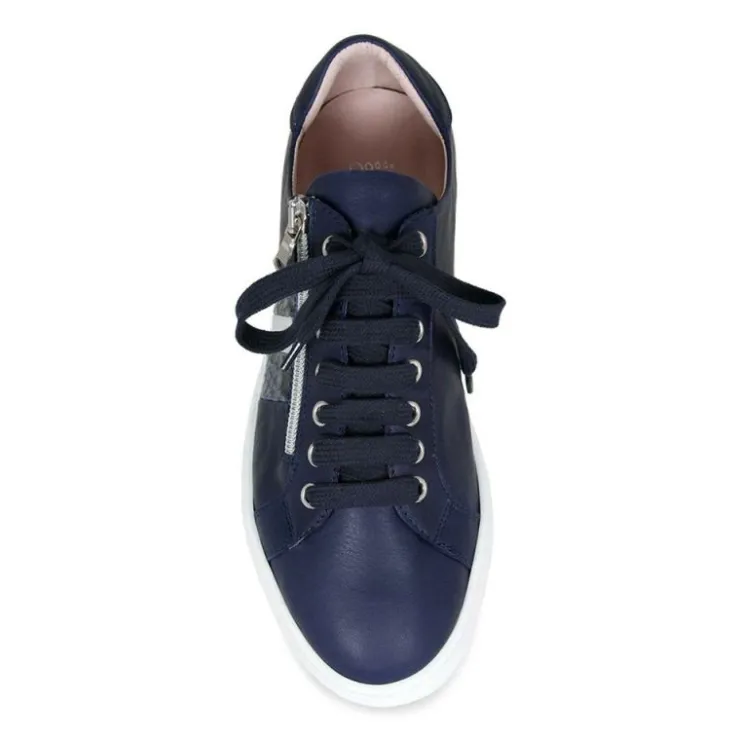 Sole Bliss Sprint: Navy Leather & Silver^ Flats | Sneakers