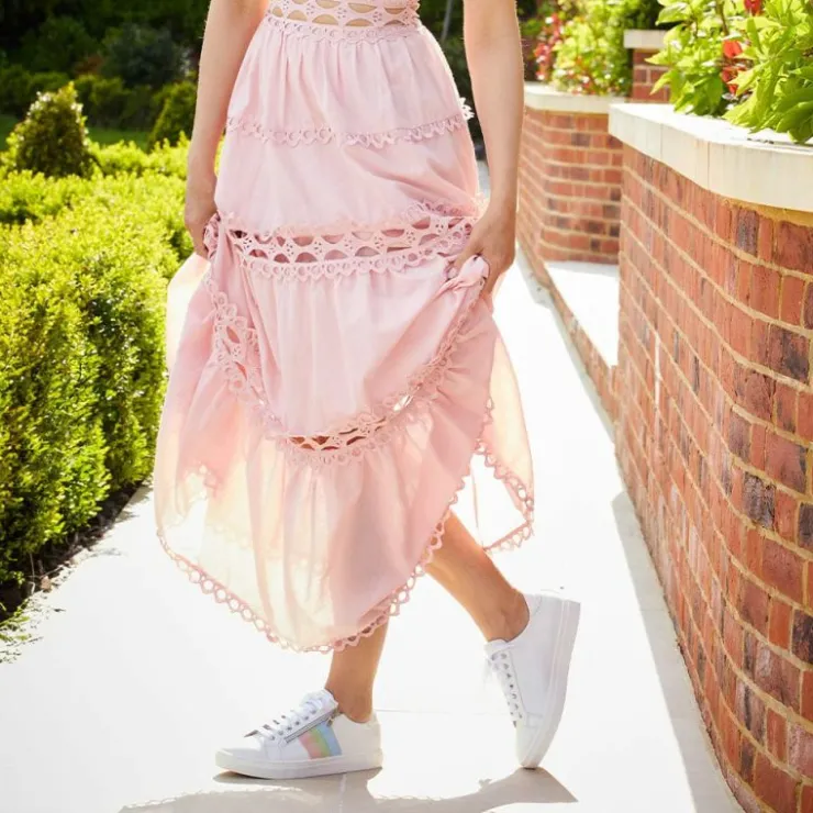 Sole Bliss Sprint: White Leather & Multi Pastel^ Flats | Sneakers