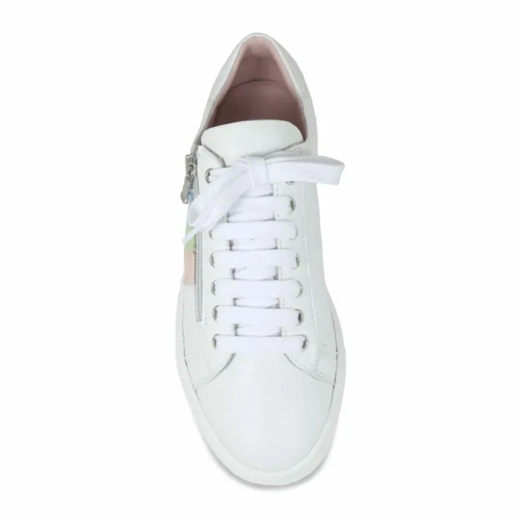 Sole Bliss Sprint: White Leather & Multi Pastel^ Flats | Sneakers