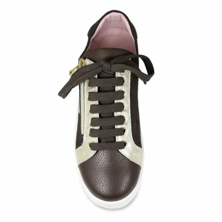 Sole Bliss Star: Chocolate Brown Leather & Suede^ Flats | Sneakers