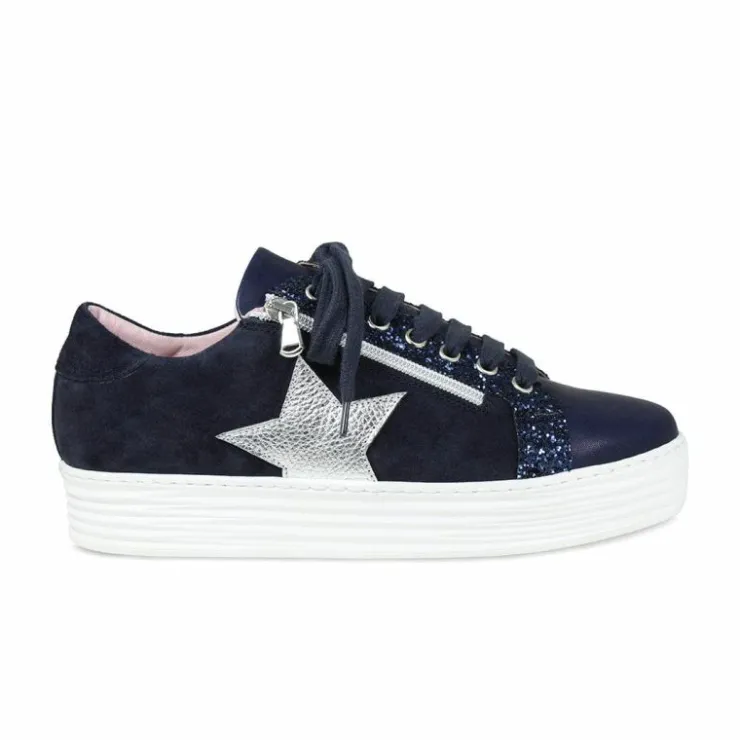 Sole Bliss Star: Navy Leather & Suede^ Flats | Sneakers