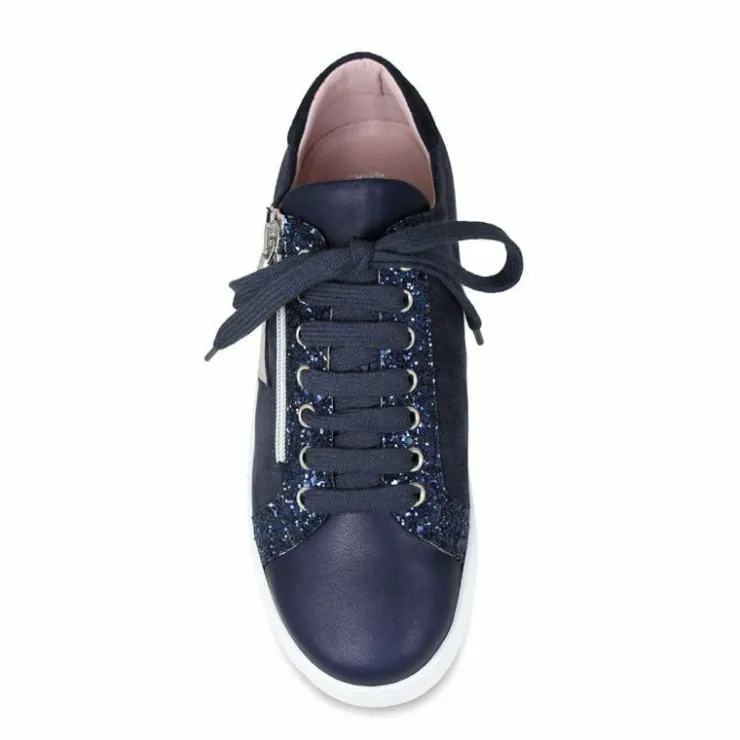 Sole Bliss Star: Navy Leather & Suede^ Flats | Sneakers