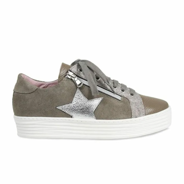 Sole Bliss Star: Taupe Leather & Suede^ Flats | Sneakers