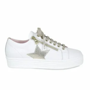 Sole Bliss Star: White & Gold Leather^ Flats | Sneakers