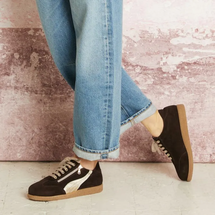 Sole Bliss Swirl: Chocolate Brown Suede^ Flats | Sneakers