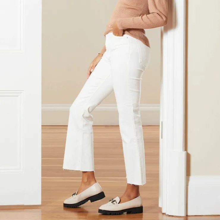 Sole Bliss Terri: Ivory Leather^ Flats | Loafers