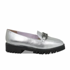 Sole Bliss Terri: Silver Leather^ Flats | Loafers