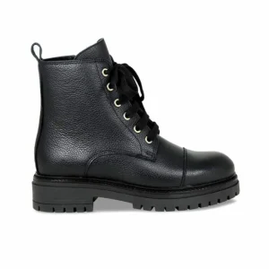 Sole Bliss Tread Black Leather^ Flats | Boots