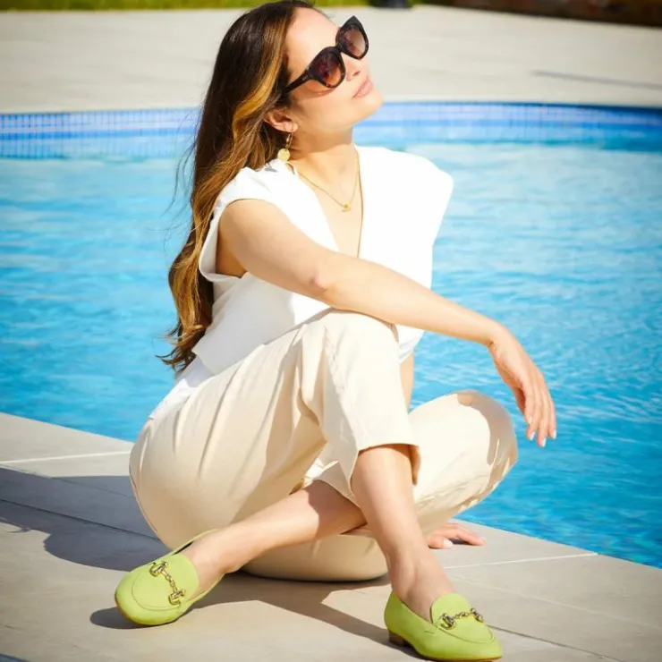 Sole Bliss Trinity: Lime Suede^ Loafers