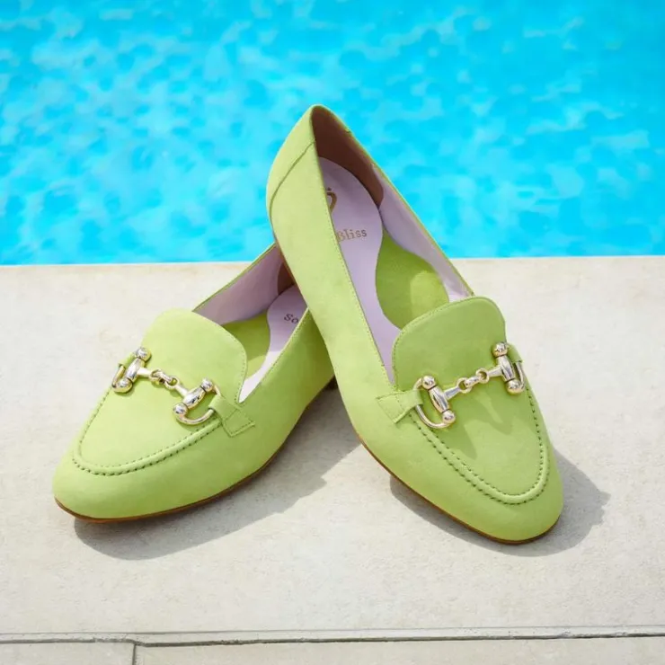 Sole Bliss Trinity: Lime Suede^ Loafers