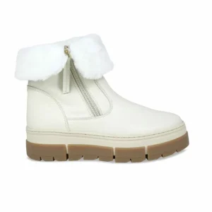 Sole Bliss Wonder: Cream Leather & Shearling^ Boots