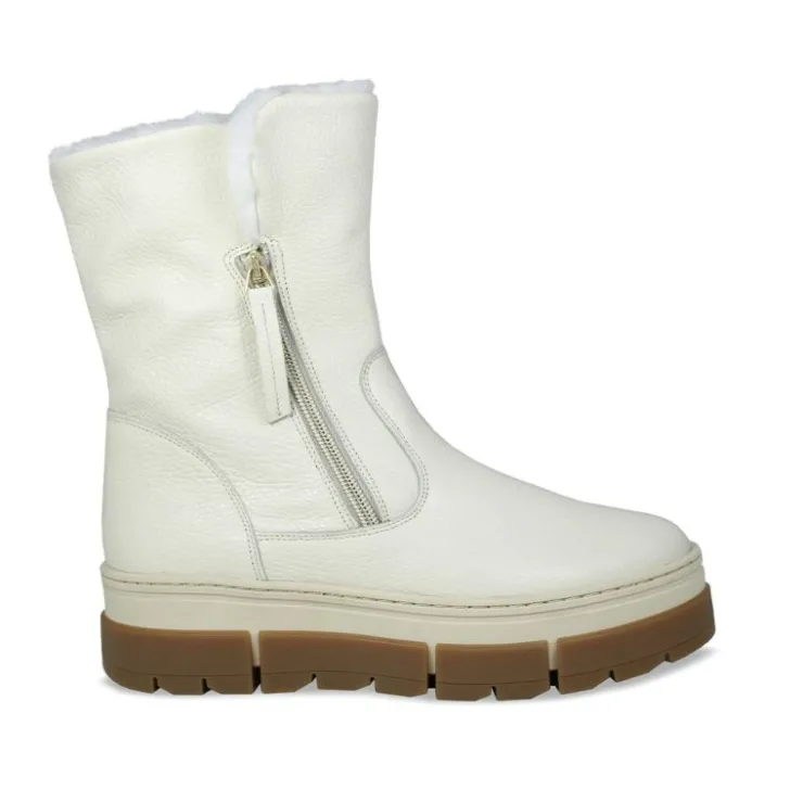 Sole Bliss Wonder: Cream Leather & Shearling^ Boots